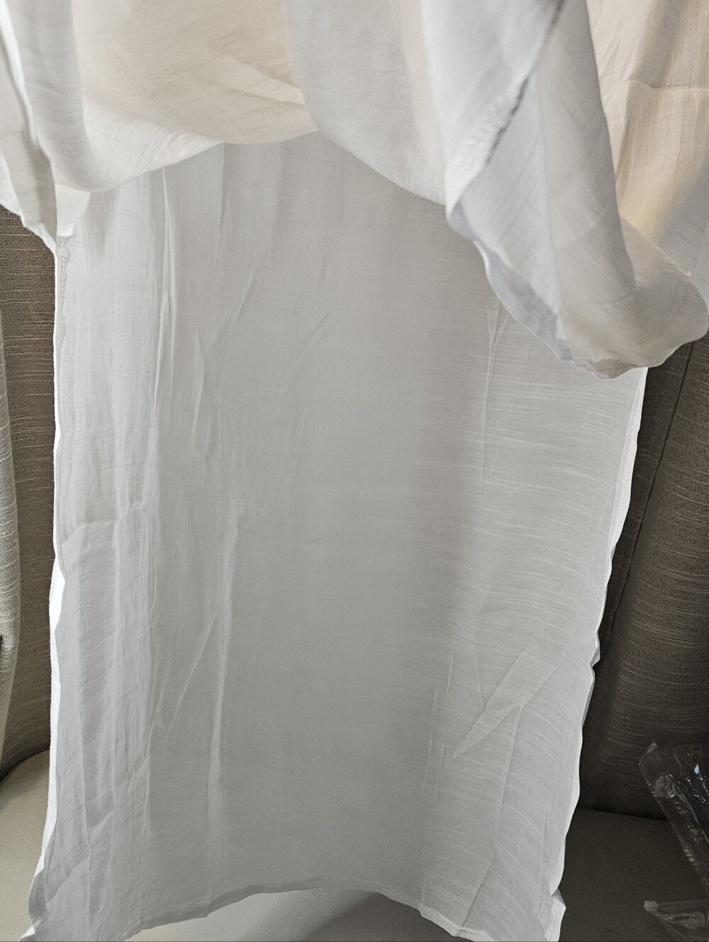 Cupshe White Sheer Slit Maxi Cover-Up Beach Dress Medium New - Picture 13 of 16